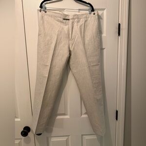 Reiss Grey Cotton Linen Blend Pants
